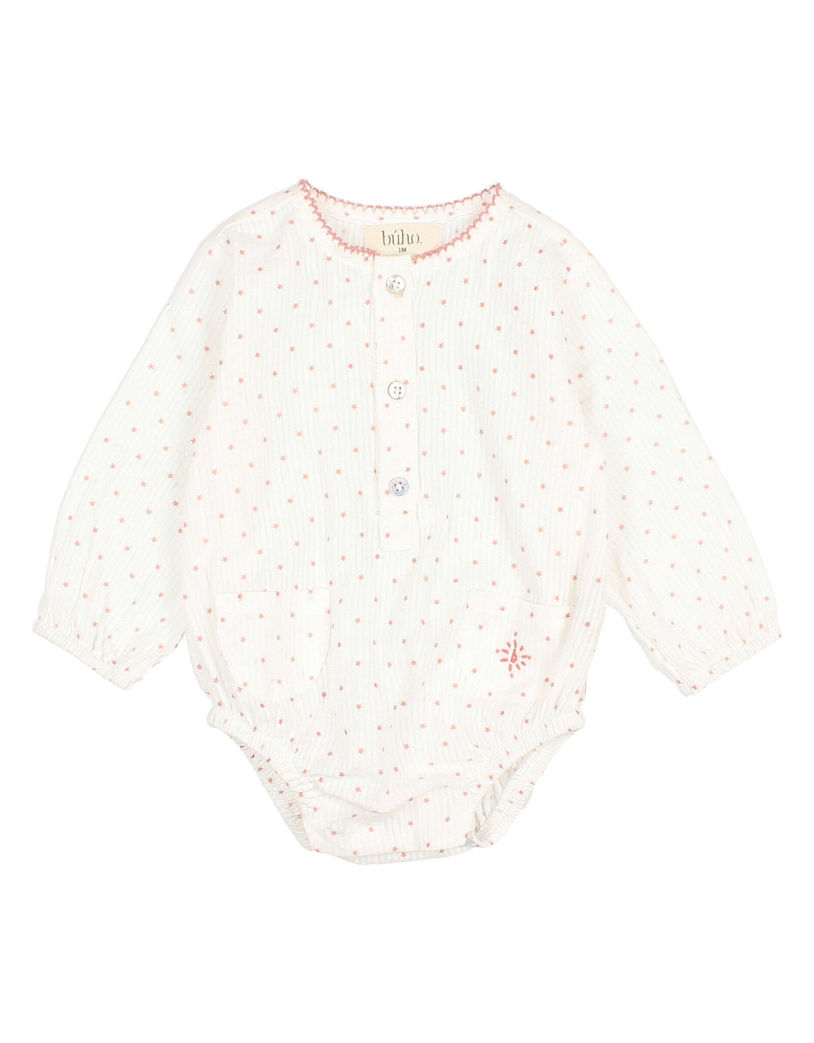 Buho BÚHO STARS ROMPER - ROSE CLAY