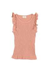 Buho BÚHO RUFFLE TSHIRT - ROSE CLAY