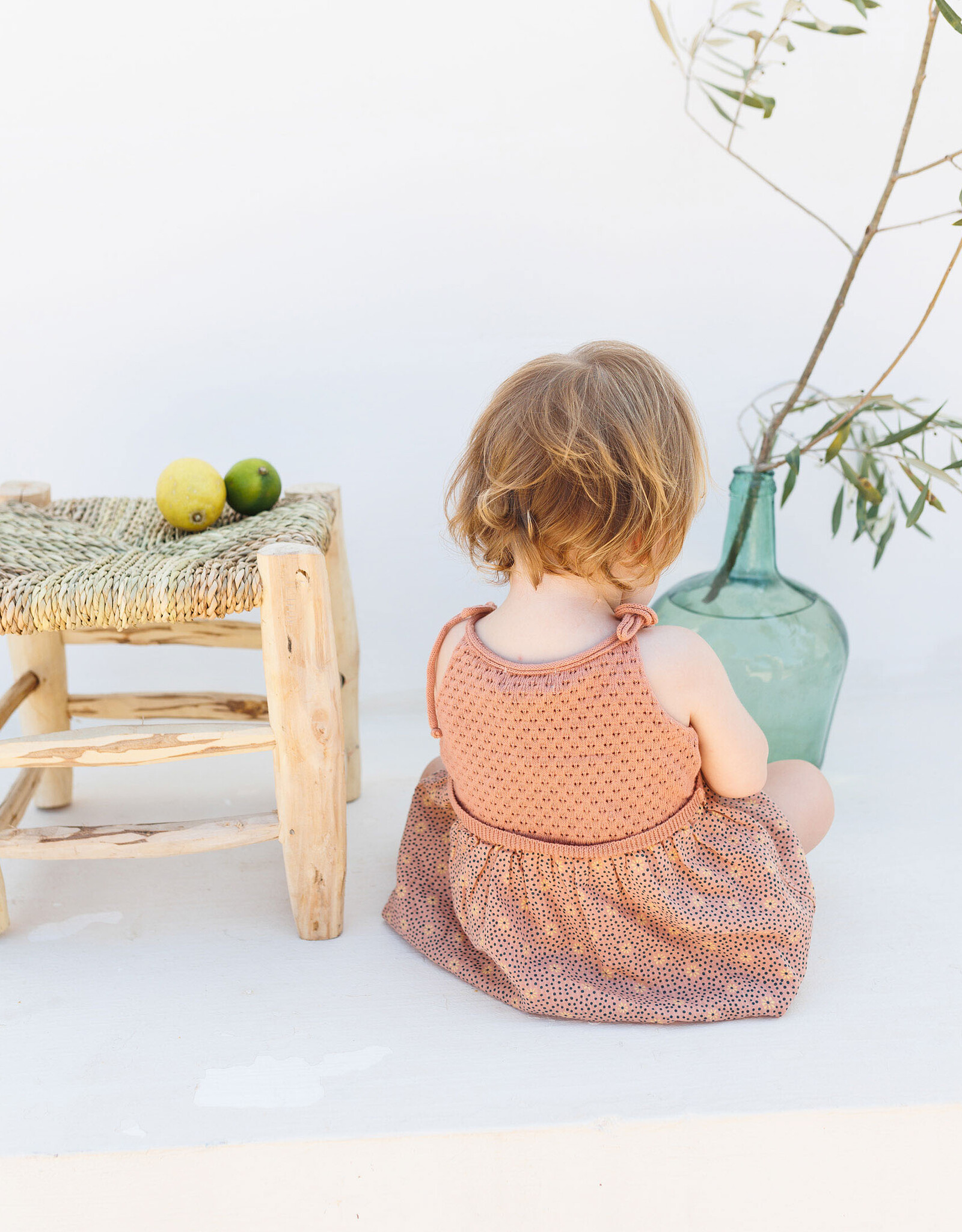 Buho BÚHO FLOWER DOTS DRESS - ROSE CLAY