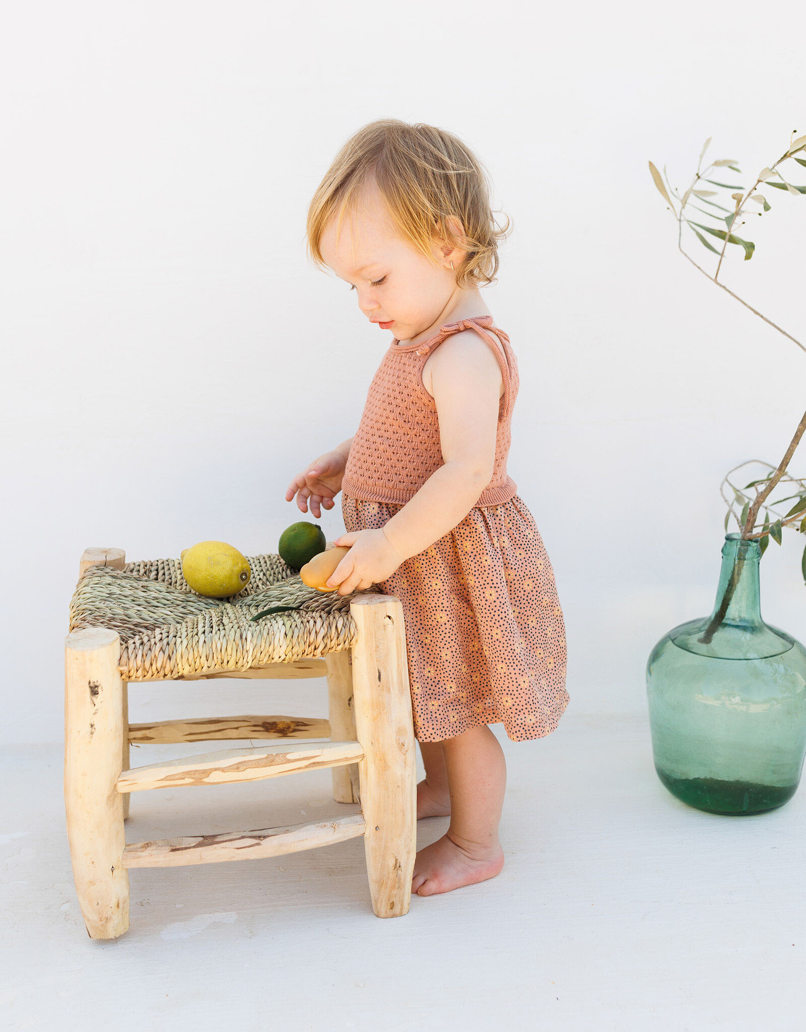 Buho BÚHO FLOWER DOTS DRESS - ROSE CLAY