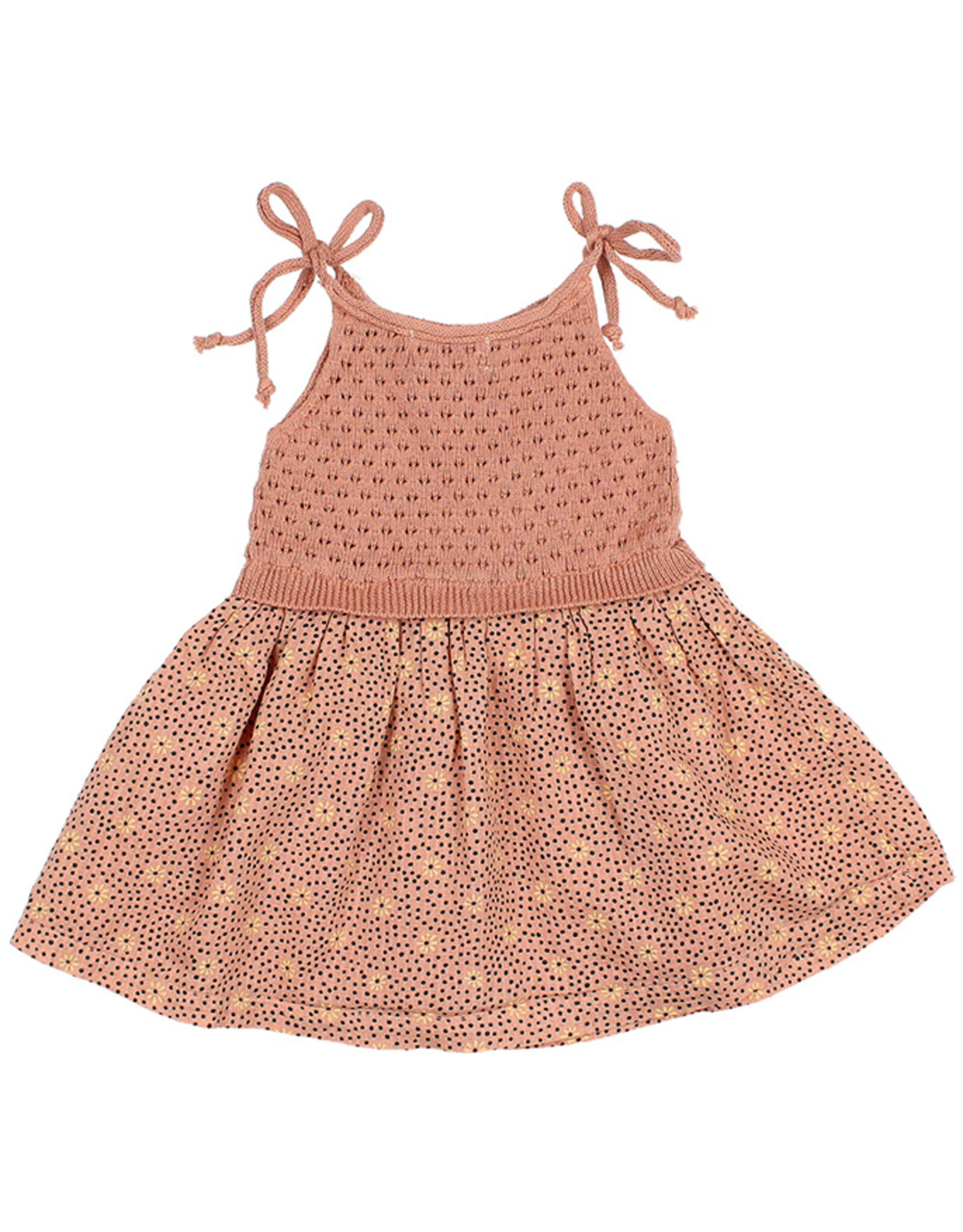 Buho BÚHO FLOWER DOTS DRESS - ROSE CLAY