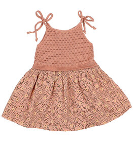 Buho BÚHO FLOWER DOTS DRESS - ROSE CLAY