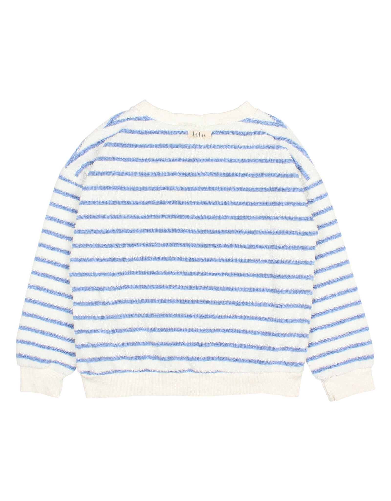 Buho BÚHO TERRY STRIPES SWEATSHIRT - PLACID BLUE