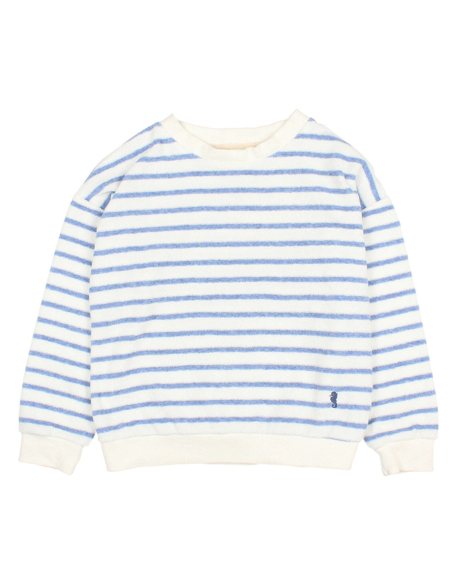 Buho BÚHO TERRY STRIPES SWEATSHIRT - PLACID BLUE