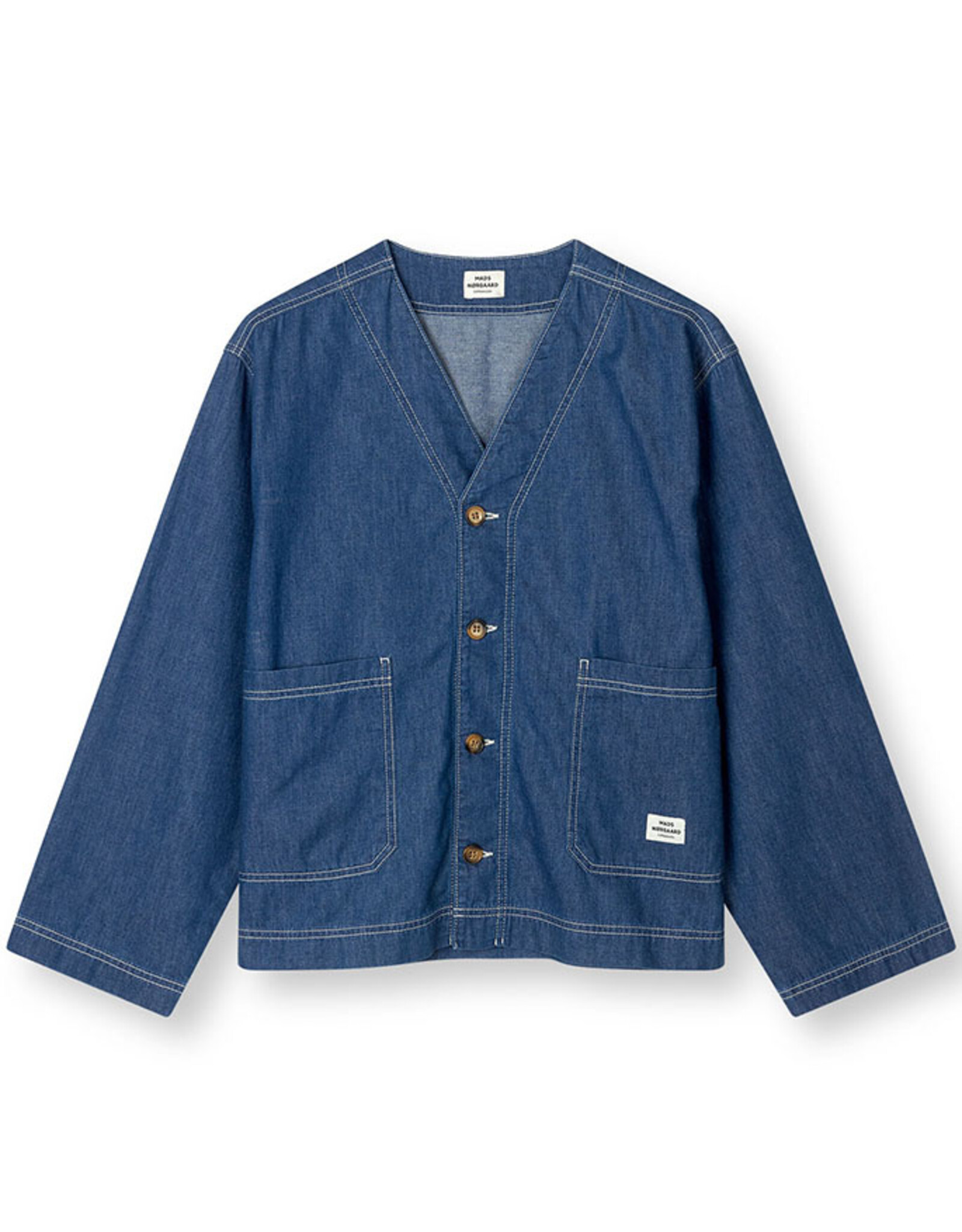 Mads Norgaard MADS NØRGAARD JONNA SHIRT - MID BLUE DENIM