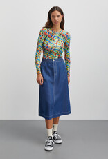 Mads Norgaard MADS NØRGAARD LUNI SKIRT - BLUE DENIM