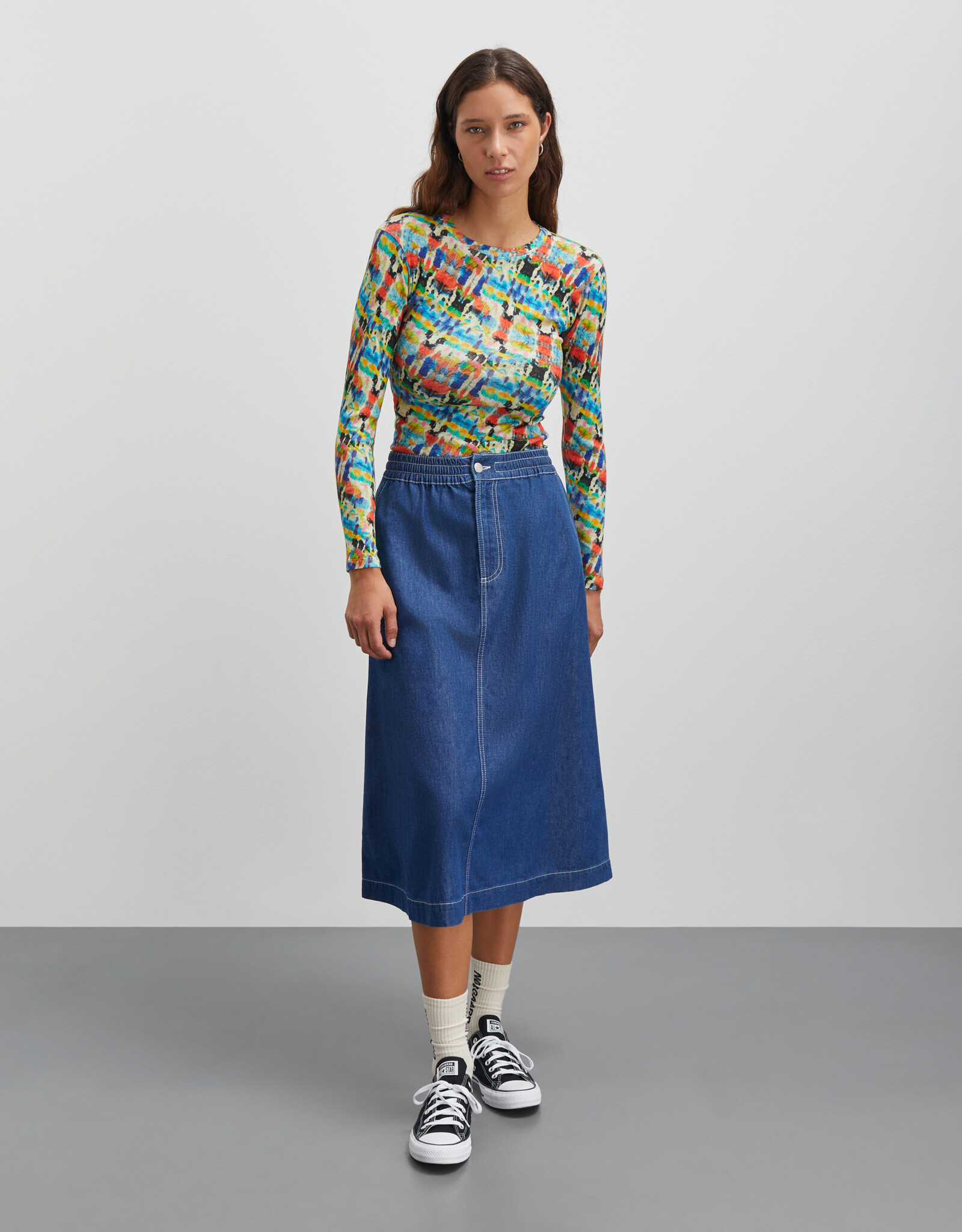 Mads Norgaard MADS NØRGAARD LUNI SKIRT - BLUE DENIM