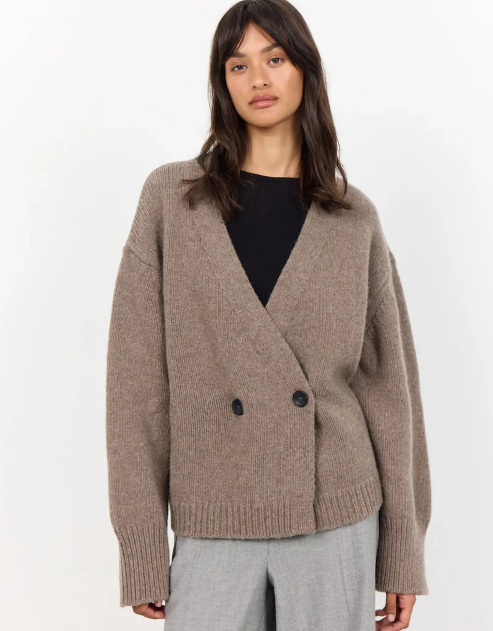 Levete LEVETE ROOM PERLE CARDIGAN - BROWN