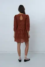 STELLA NOVA EMBROIDERED DRESS - BROWN