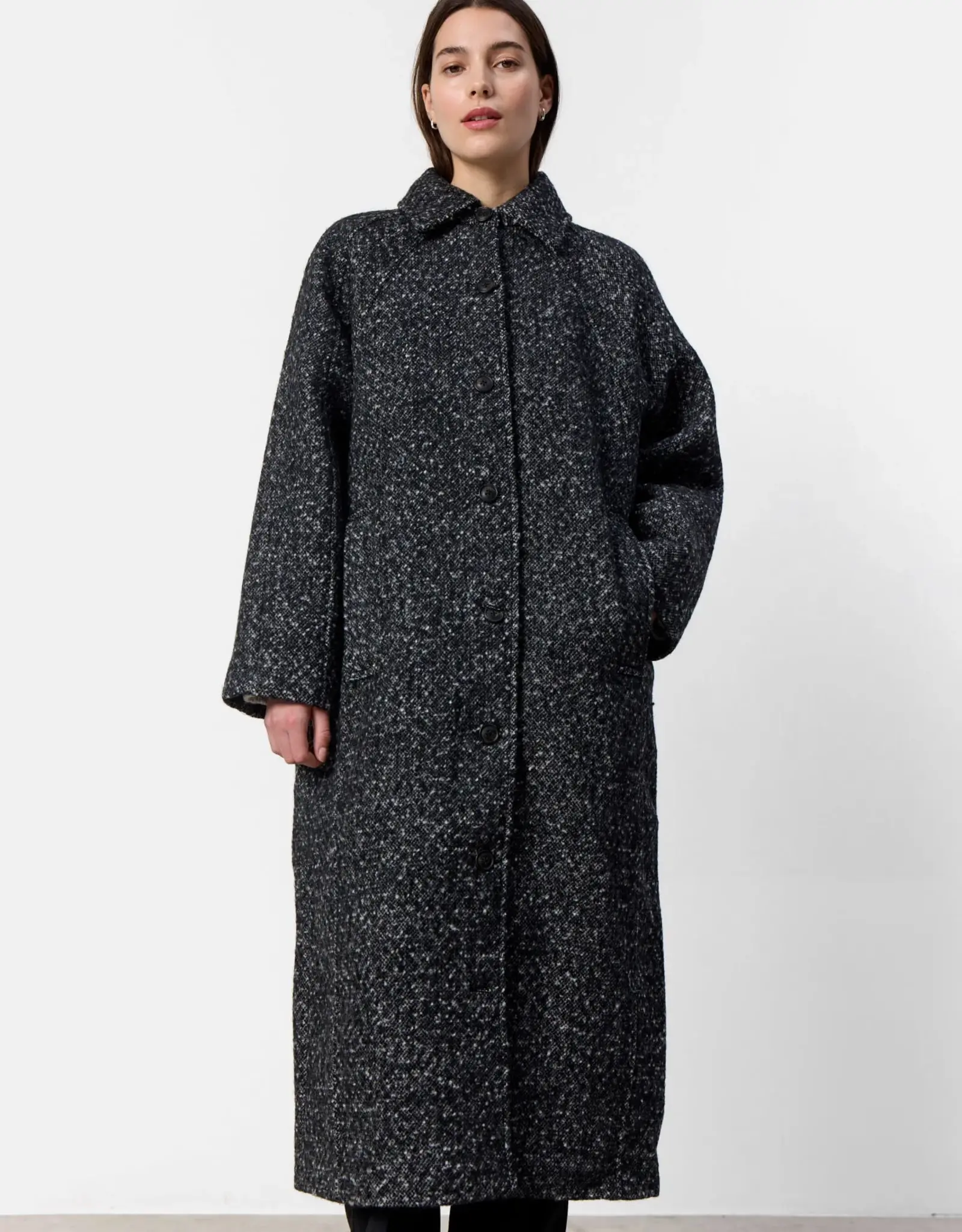 Levete Room LEVETE ROOM HAILEY COAT - BLACK MELANGE