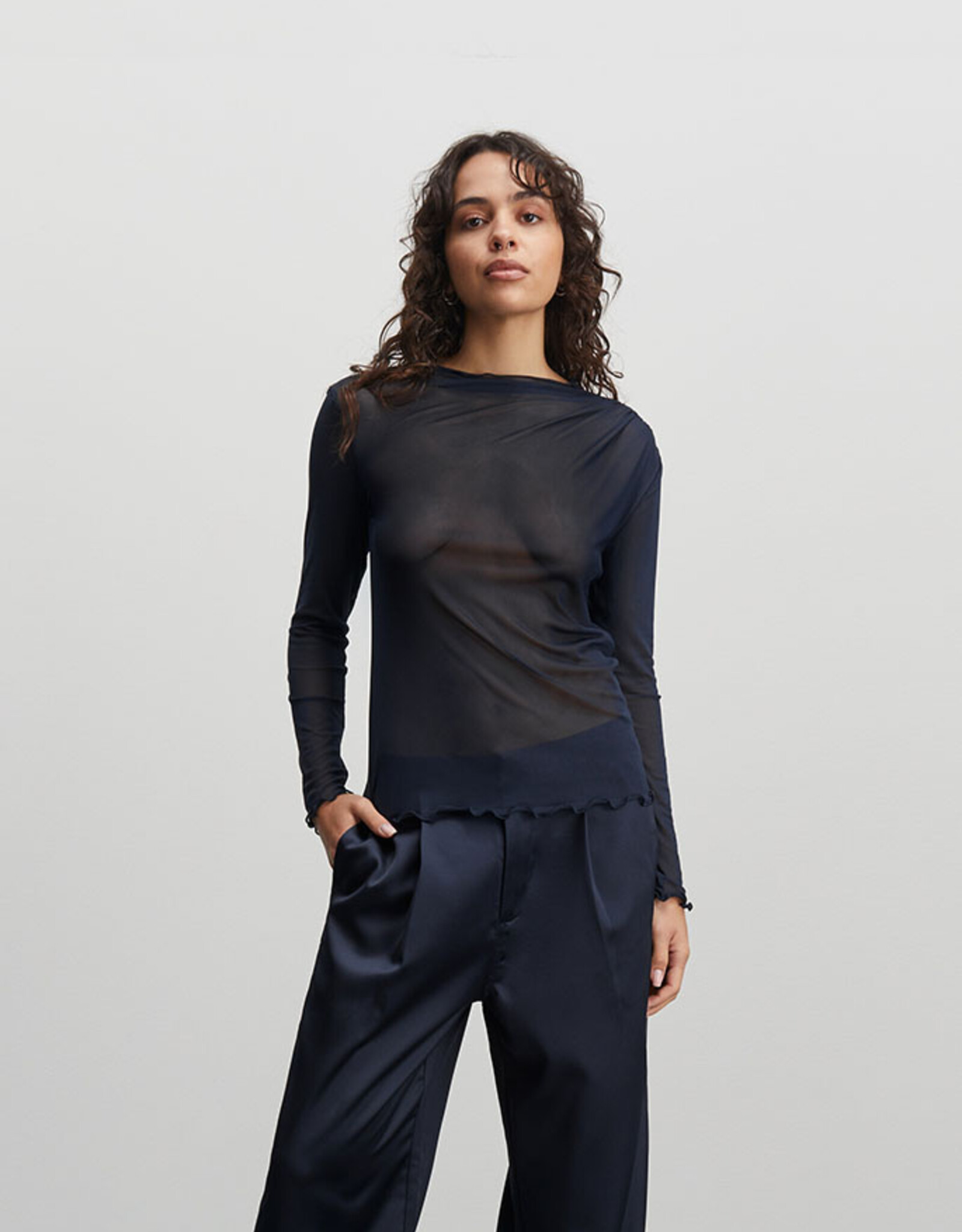 Mads Norgaard MADS NØRGAARD MESH GUNNA TOP - PARISIAN NIGHT