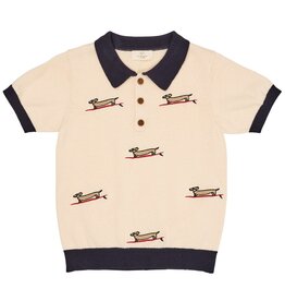 Copenhagen C COPENHAGEN COLORS POLO EMBROIDERY - CREAM/NAVY