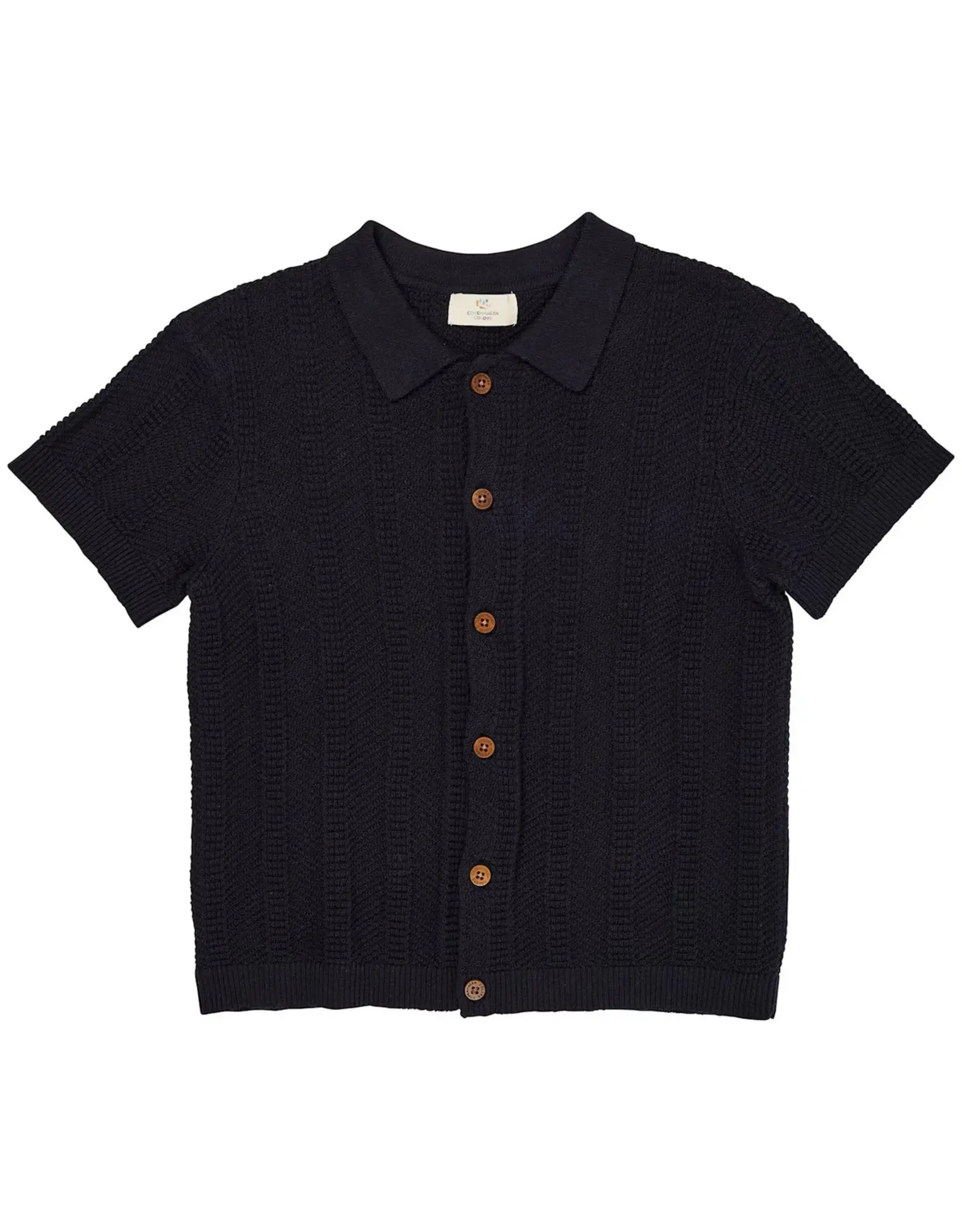Copenhagen C COPENHAGEN COLORS KNITTED PATTERN SHIRT - NAVY