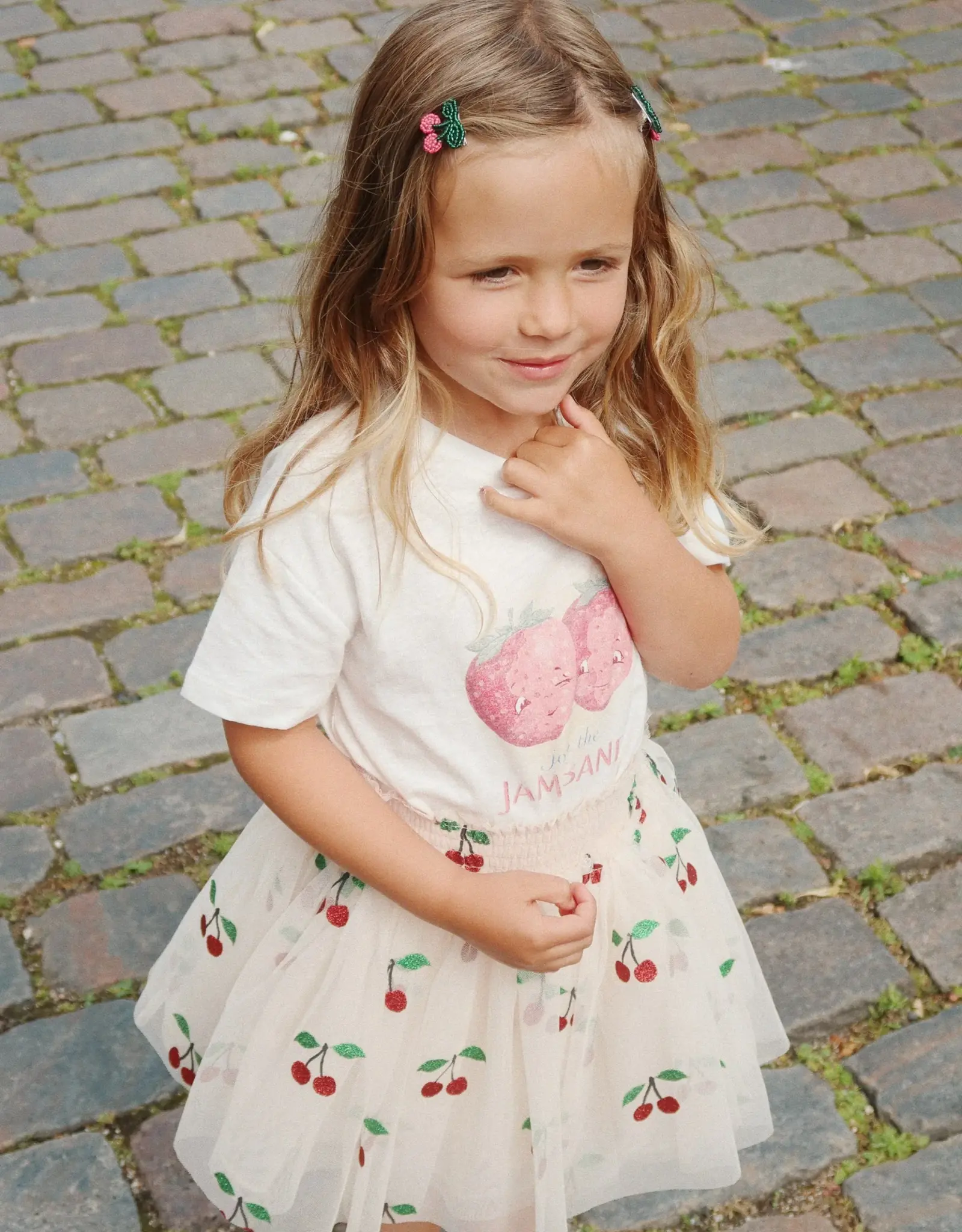 Konges Sløjd KONGES SLØJD TULLIE SMOCK SKIRT CERISE - GLITTER
