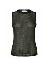 Selected Femme SELECTED FEMME METALLIC SADIE TOP - BLACK