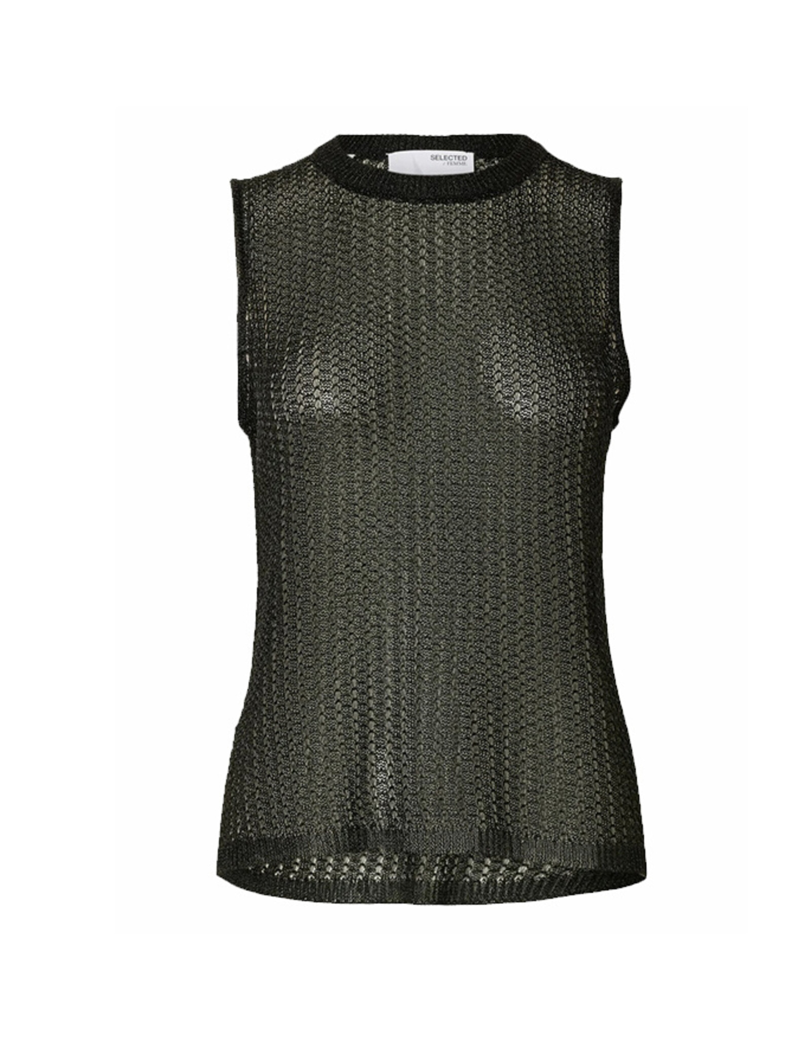Selected Femme SELECTED FEMME METALLIC SADIE TOP - BLACK