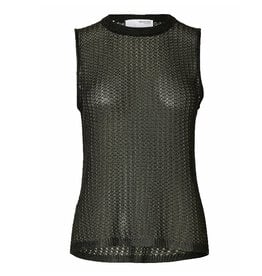 Selected Femme SELECTED FEMME METALLIC SADIE TOP - BLACK