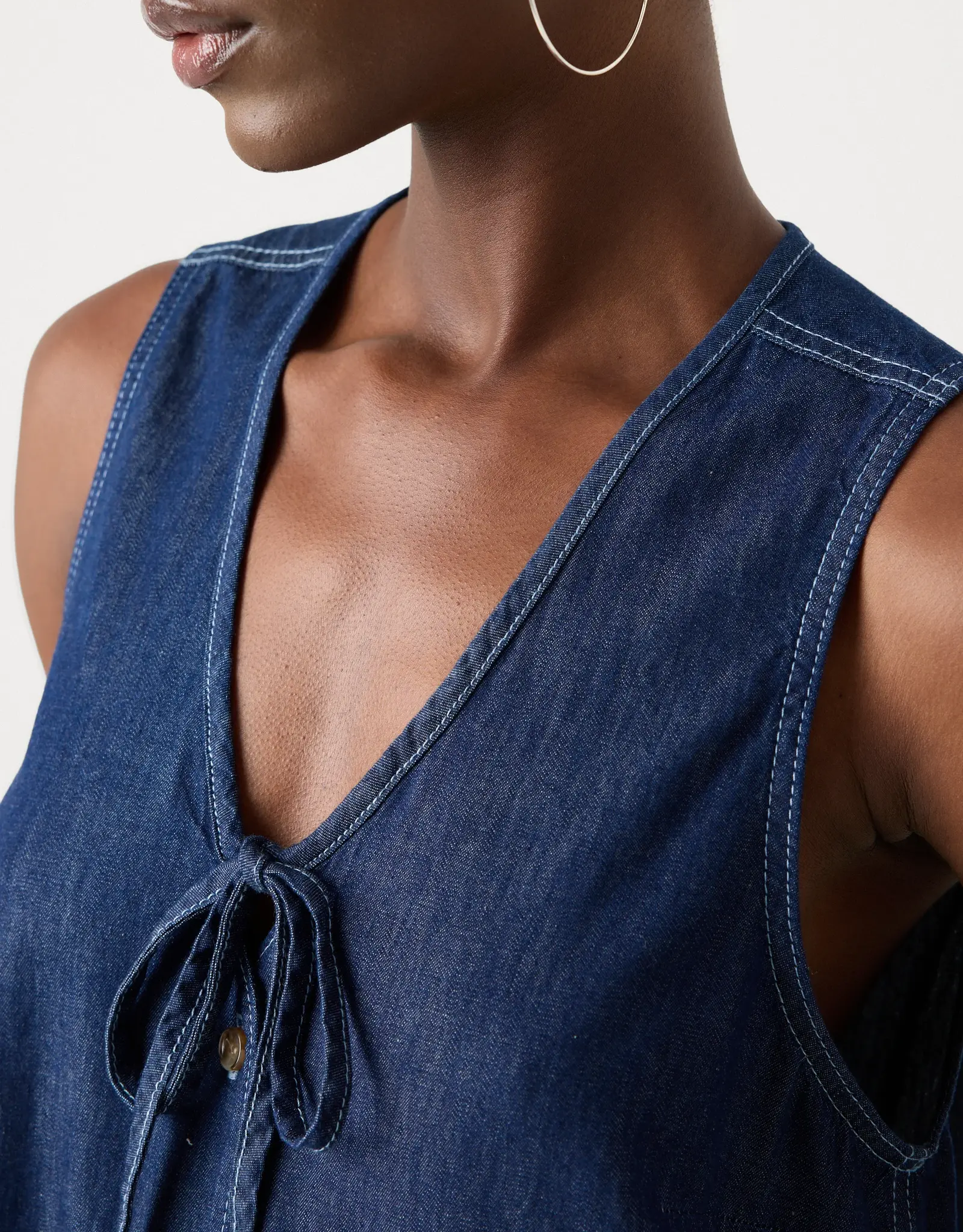 Mads Norgaard MADS NØRGAARD AIR PAULINE DRESS - DENIM