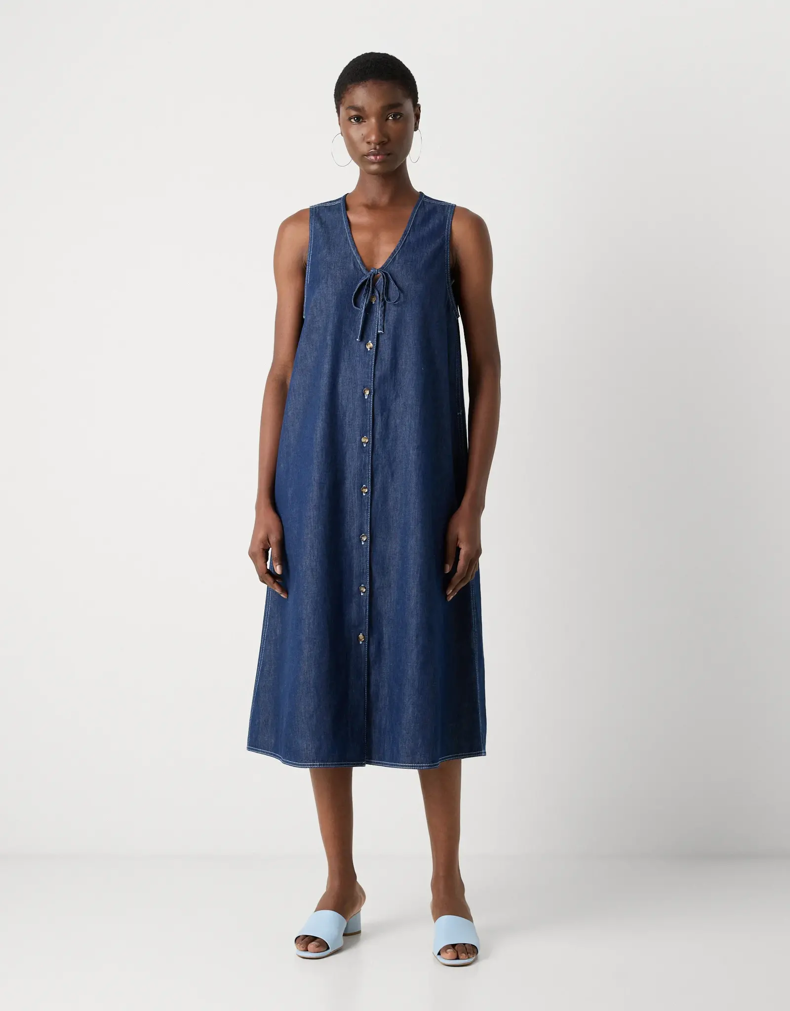 Mads Norgaard MADS NØRGAARD AIR PAULINE DRESS - DENIM