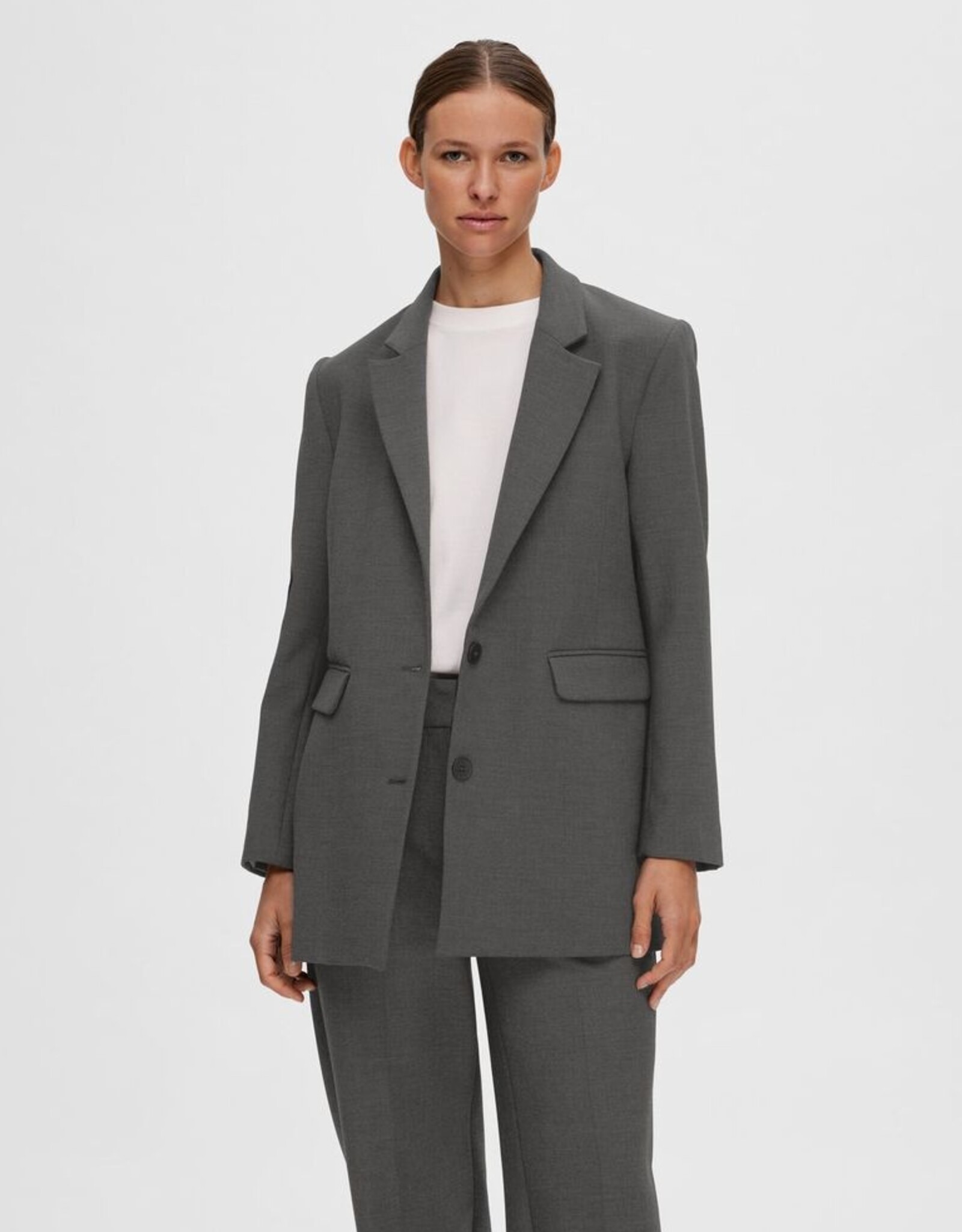 Selected Femme SELECTED FEMME RITA BLAZER - DARK GREY MELANGE