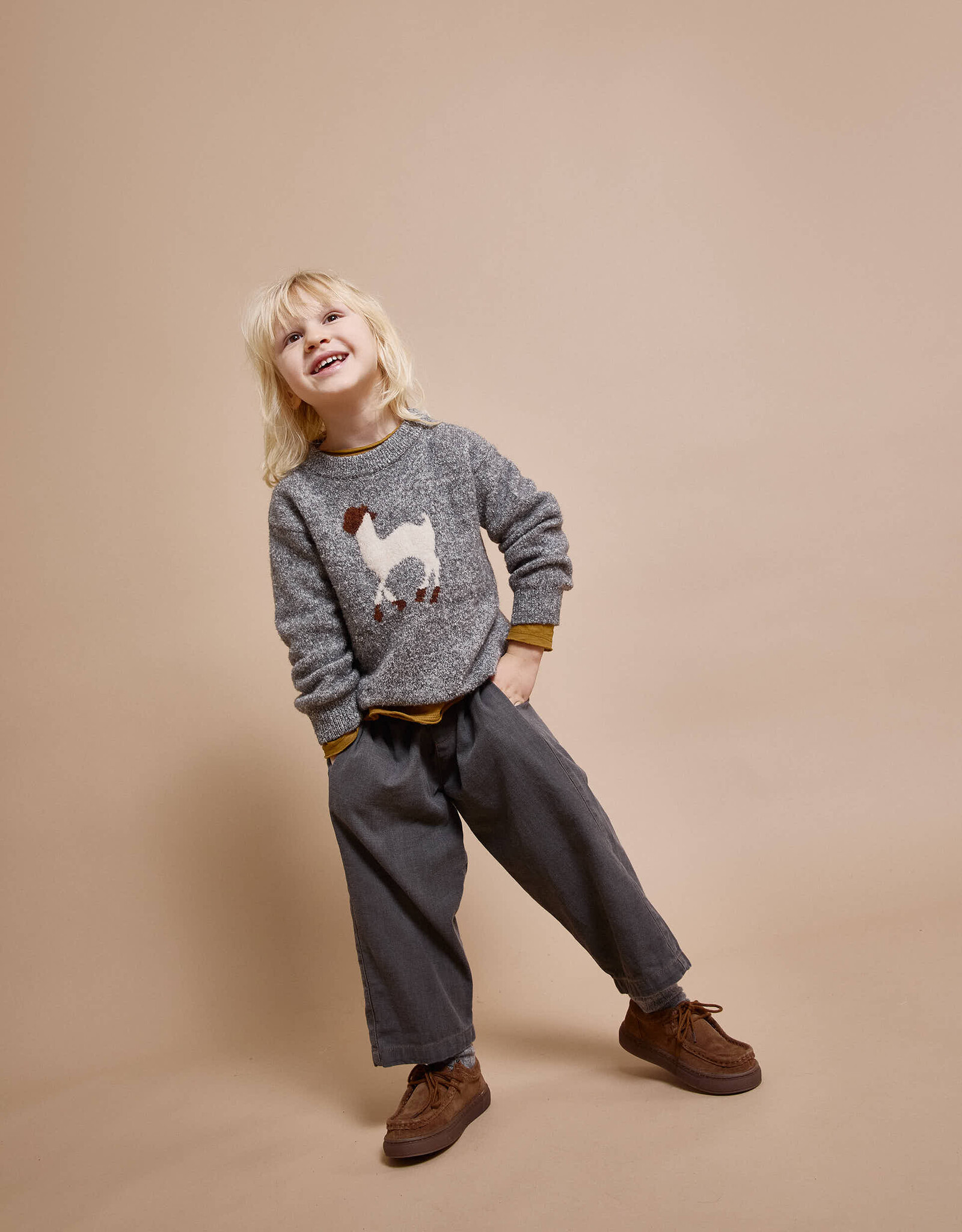 Buho BÚHO LLAMA JUMPER - GREY MELANGE