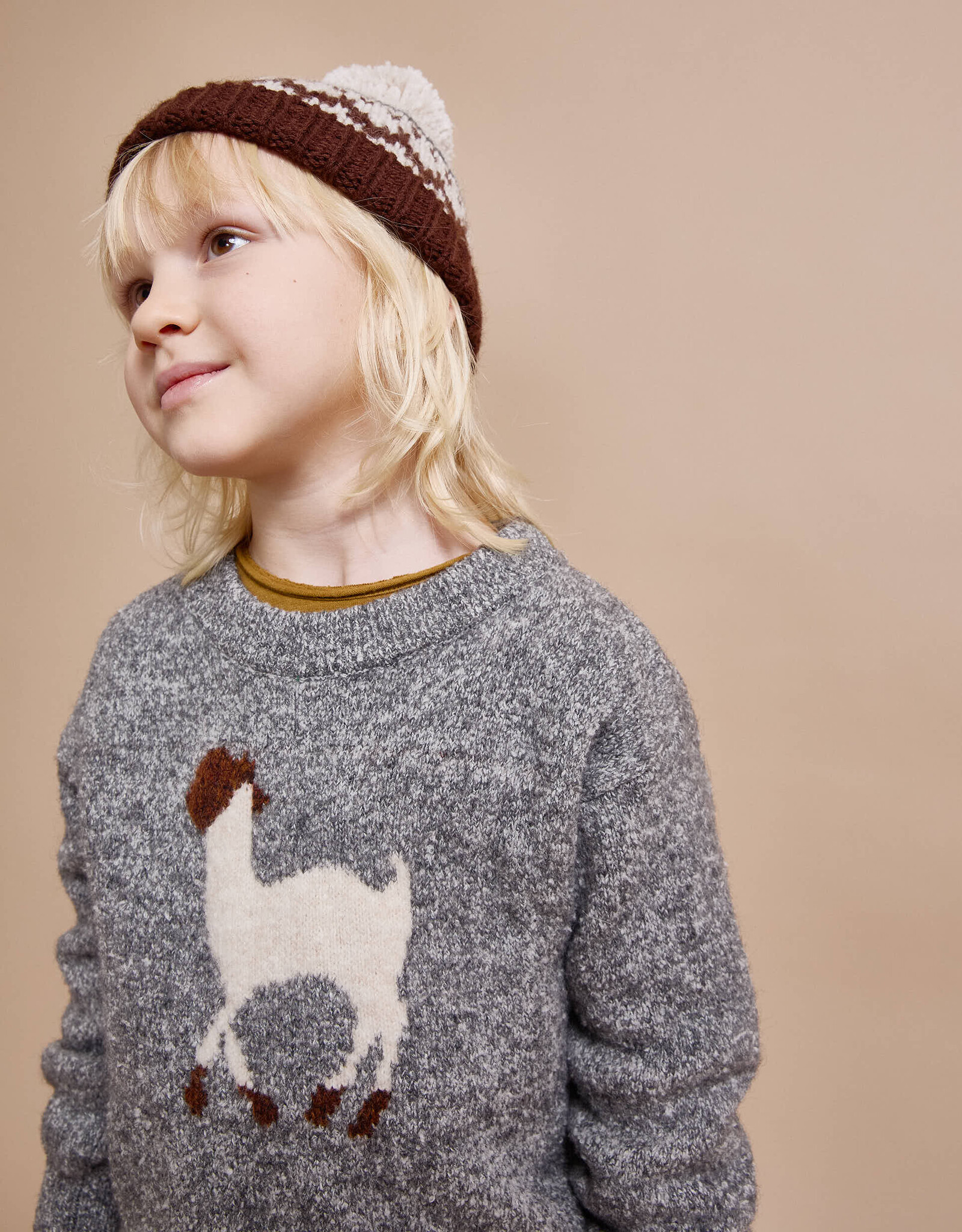 Buho BÚHO LLAMA JUMPER - GREY MELANGE