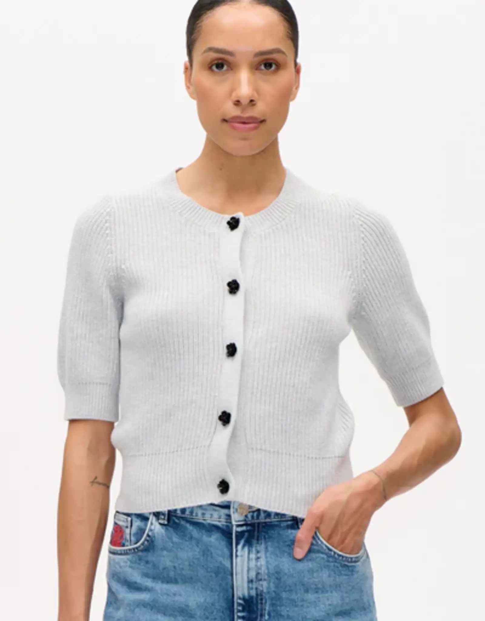 baum BAUM UND PFERDGARTEN CATHIA CARDIGAN - GREY MELANGE