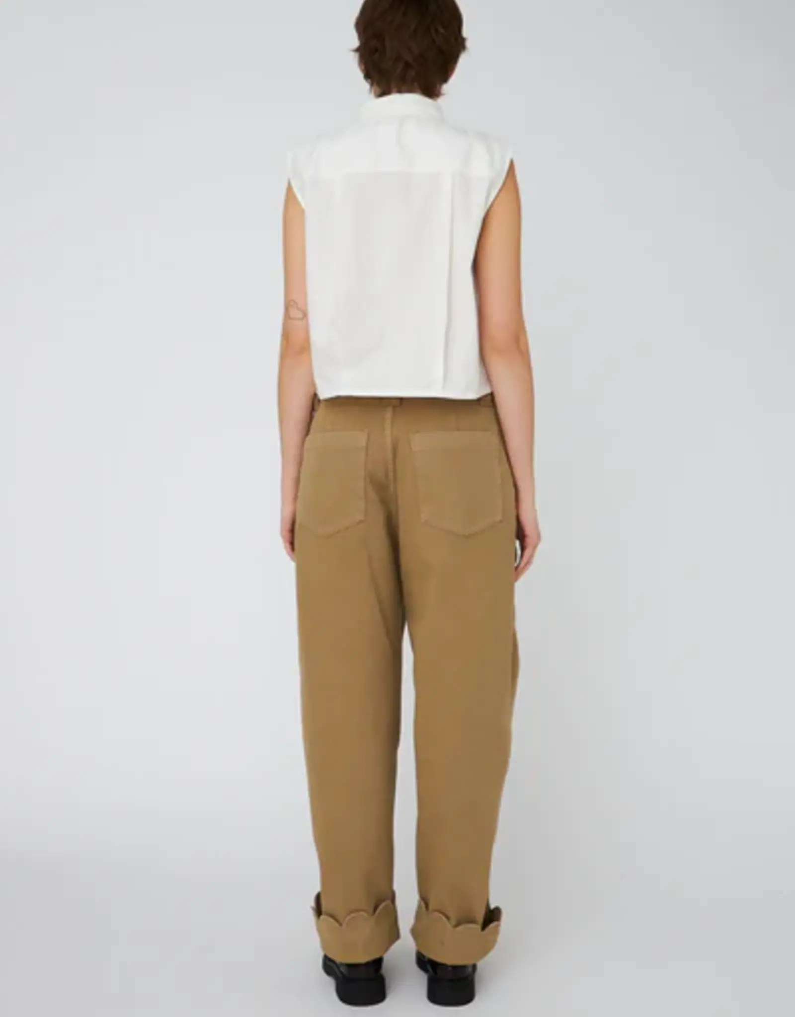 STELLA NOVA SCALLOP EDGE TROUSERS - DARK SAND