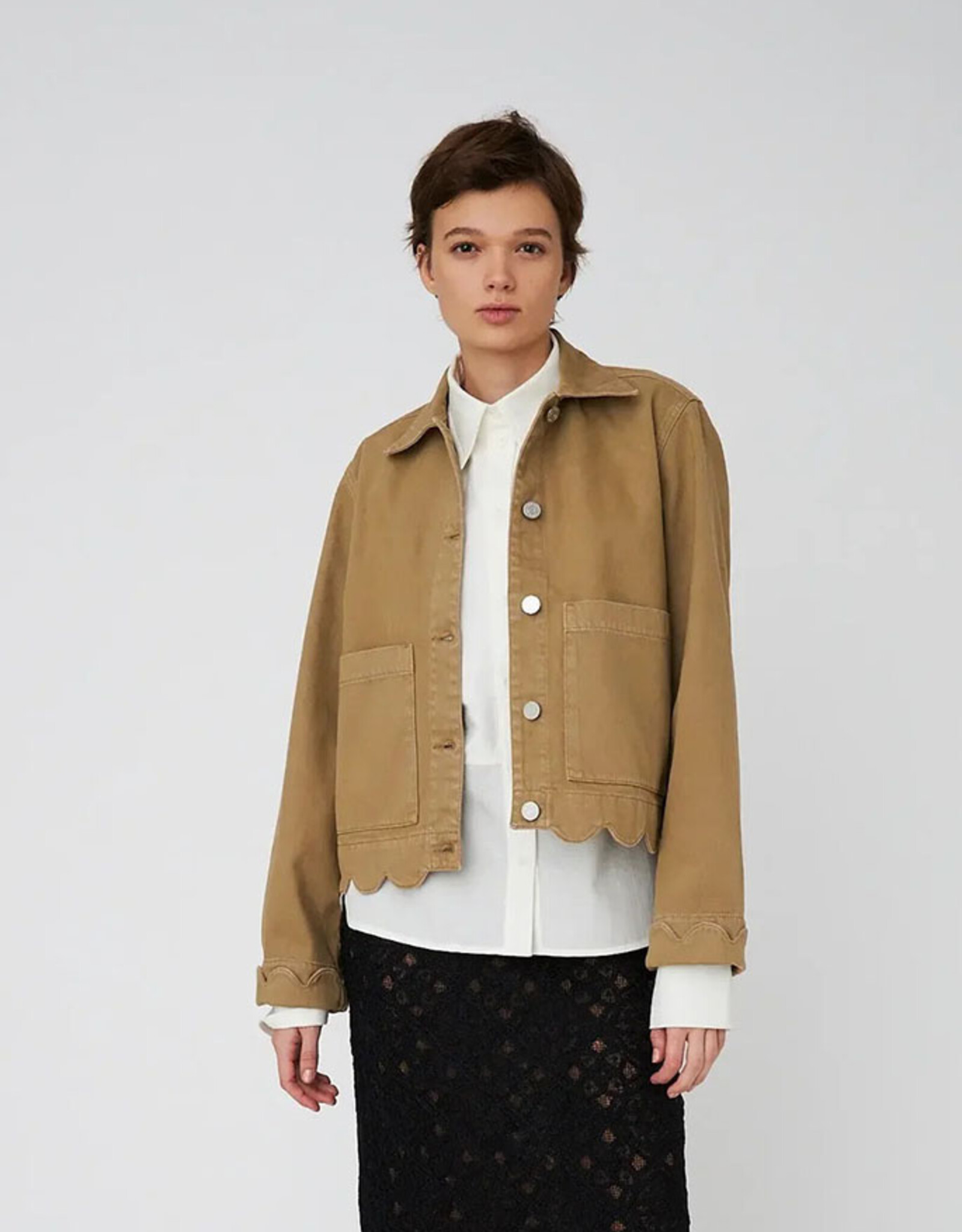 STELLA NOVA SCALLOP EDGE JACKET - DARK SAND