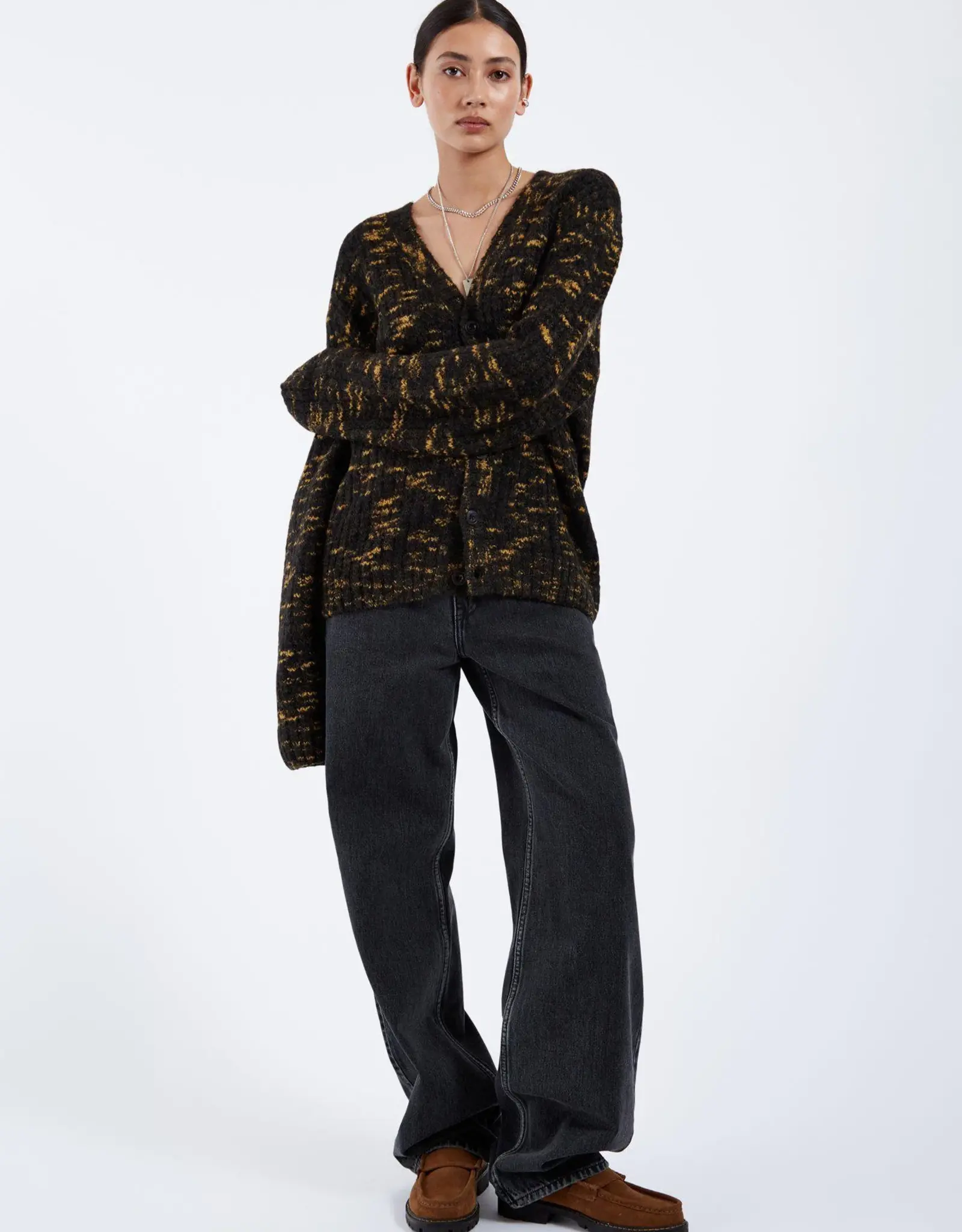 Dr Denim DR DENIM TOM CARDIGAN SPACE - BLACK
