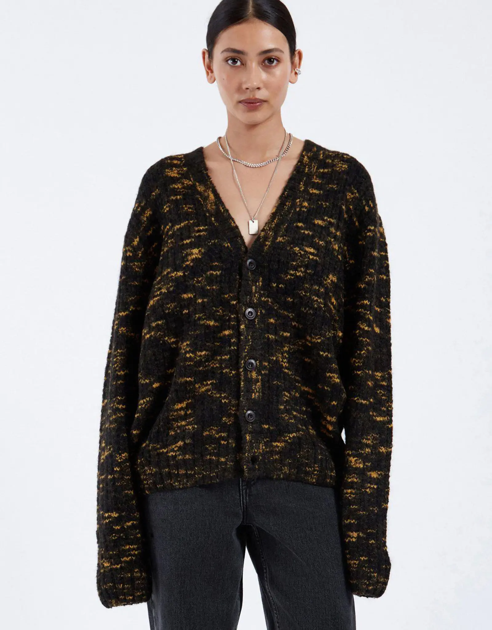 Dr Denim DR DENIM TOM CARDIGAN SPACE - BLACK