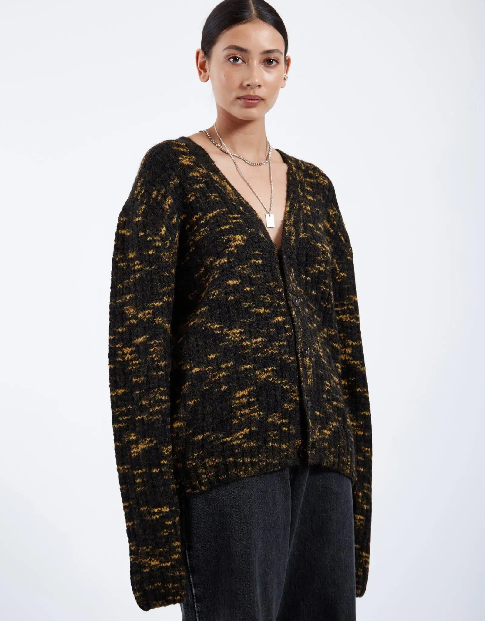 Dr Denim DR DENIM TOM CARDIGAN SPACE - BLACK