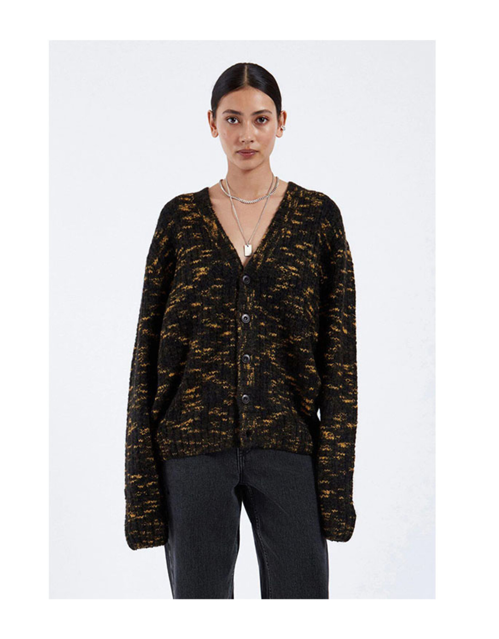 Dr Denim DR DENIM TOM CARDIGAN SPACE - BLACK
