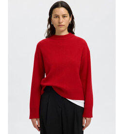 Selected Femme SELECTED FEMME CASHMERE KNIT SWEATER - RED