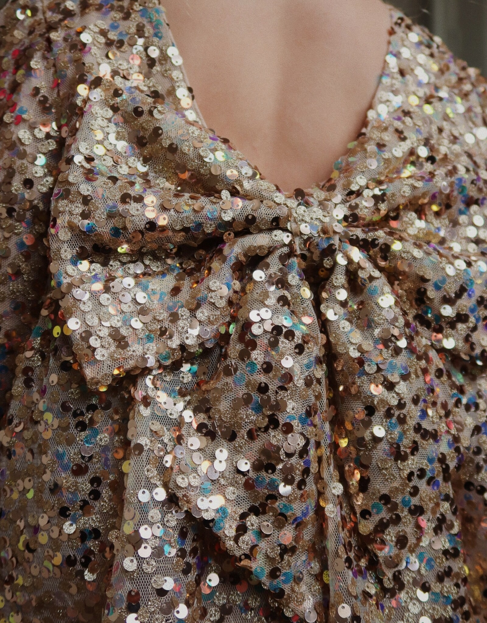 Konges Sløjd KONGES SLØJD LILA SEQUINS NOW DRESS - GOLD GLITTER