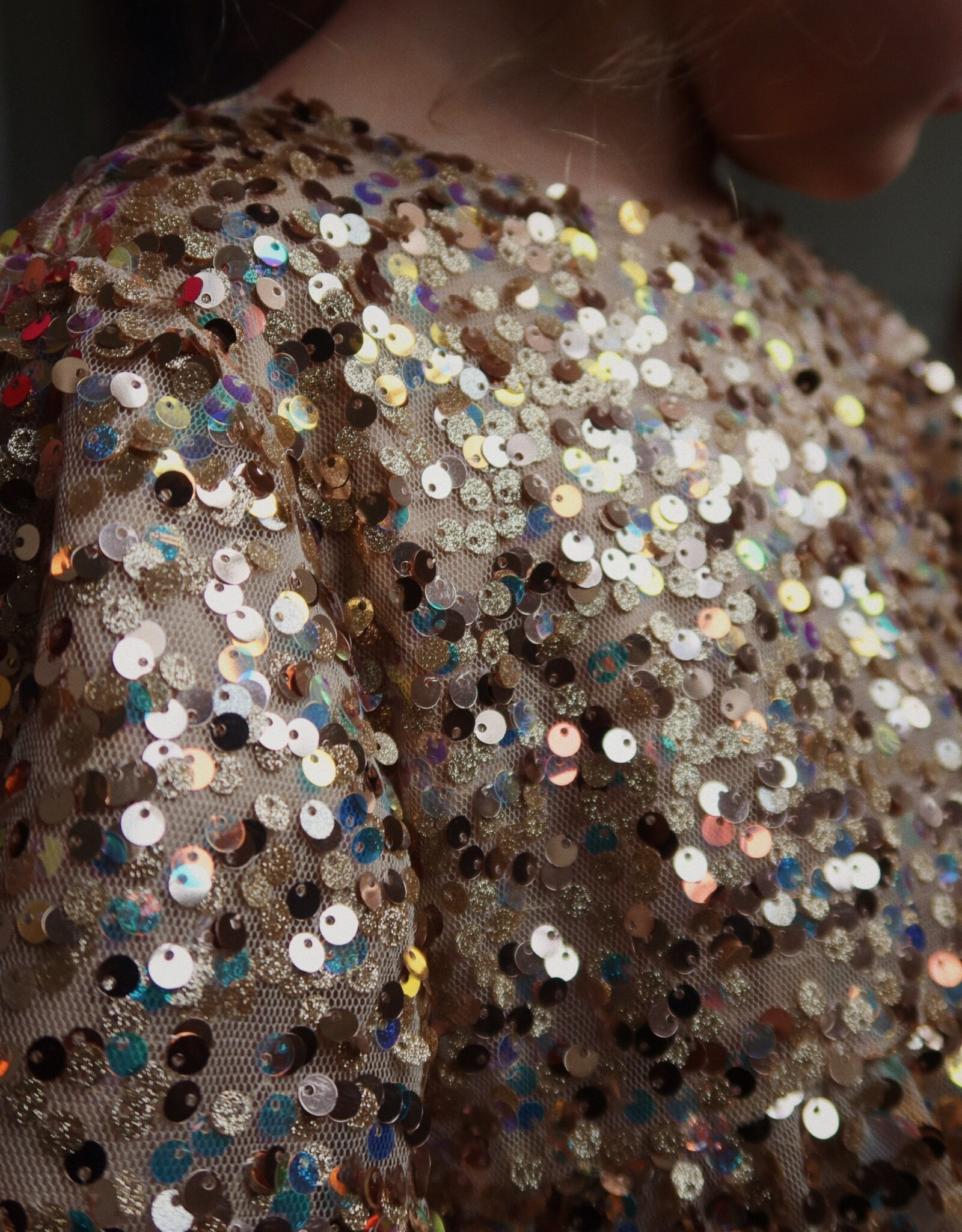 Konges Sløjd KONGES SLØJD LILA SEQUINS NOW DRESS - GOLD GLITTER