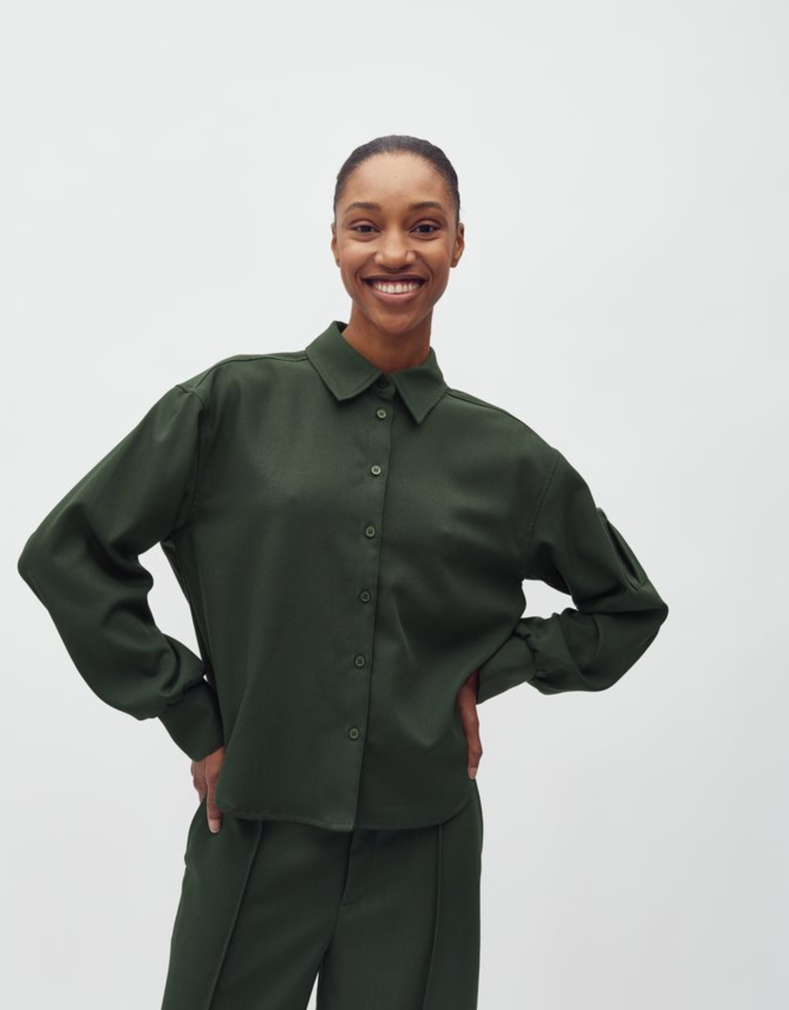 MBYM CAMMIA BLOUSE - PINE GREEN