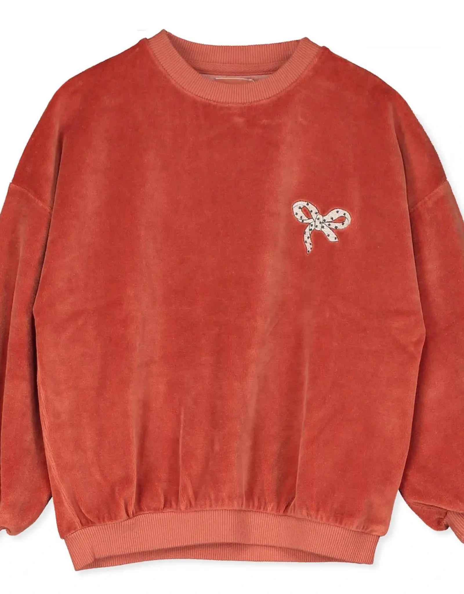 LORIE KIDS VELVET SWEATSHIRT - CLAY