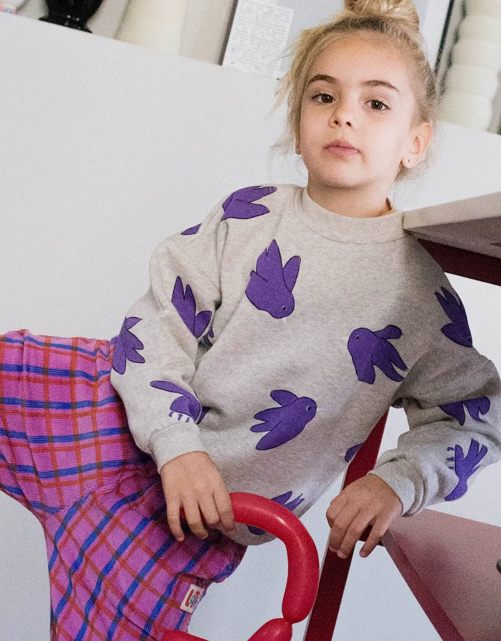LOTIE KIDS SWEATSHIRT - LIGHT GREY