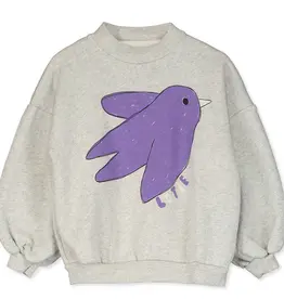 LOTIE KIDS SWEATSHIRT BIRD - LIGHT GREY
