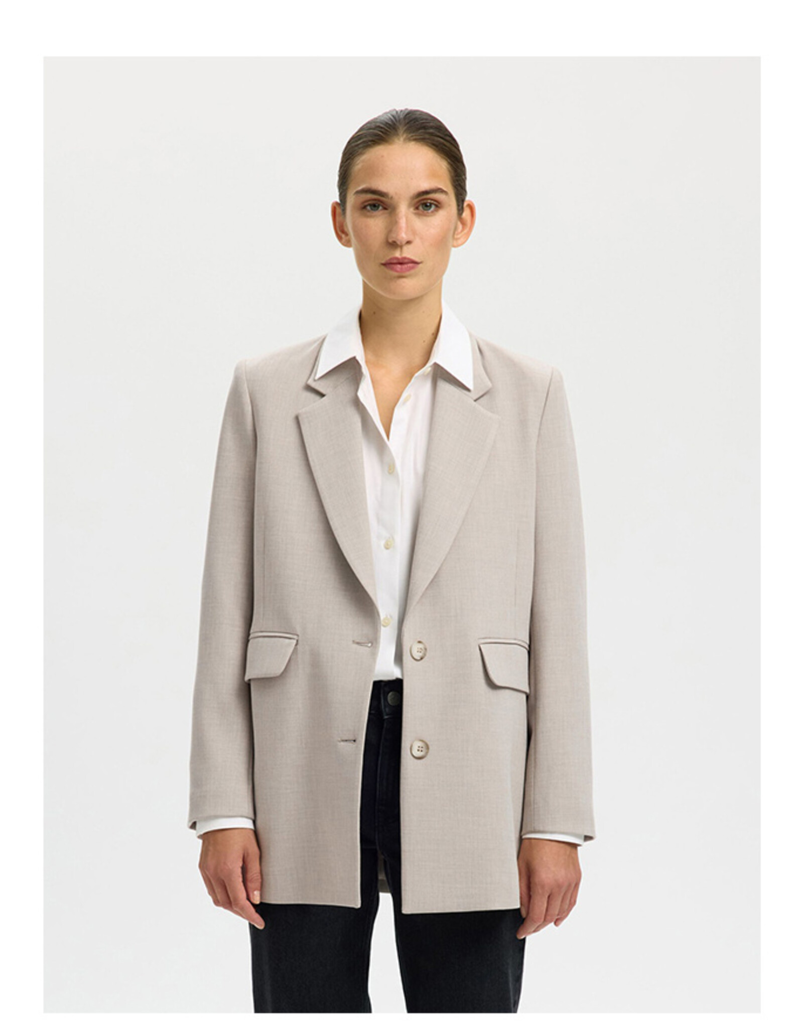 Selected Femme SELECTED FEMME RITA BLAZER - FOSSIL MELANGE