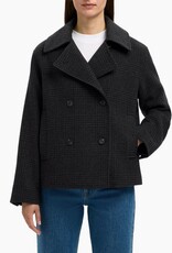 Selected Femme SELECTED FEMME ALMA PATTERN WOOL JACKET - BLACK