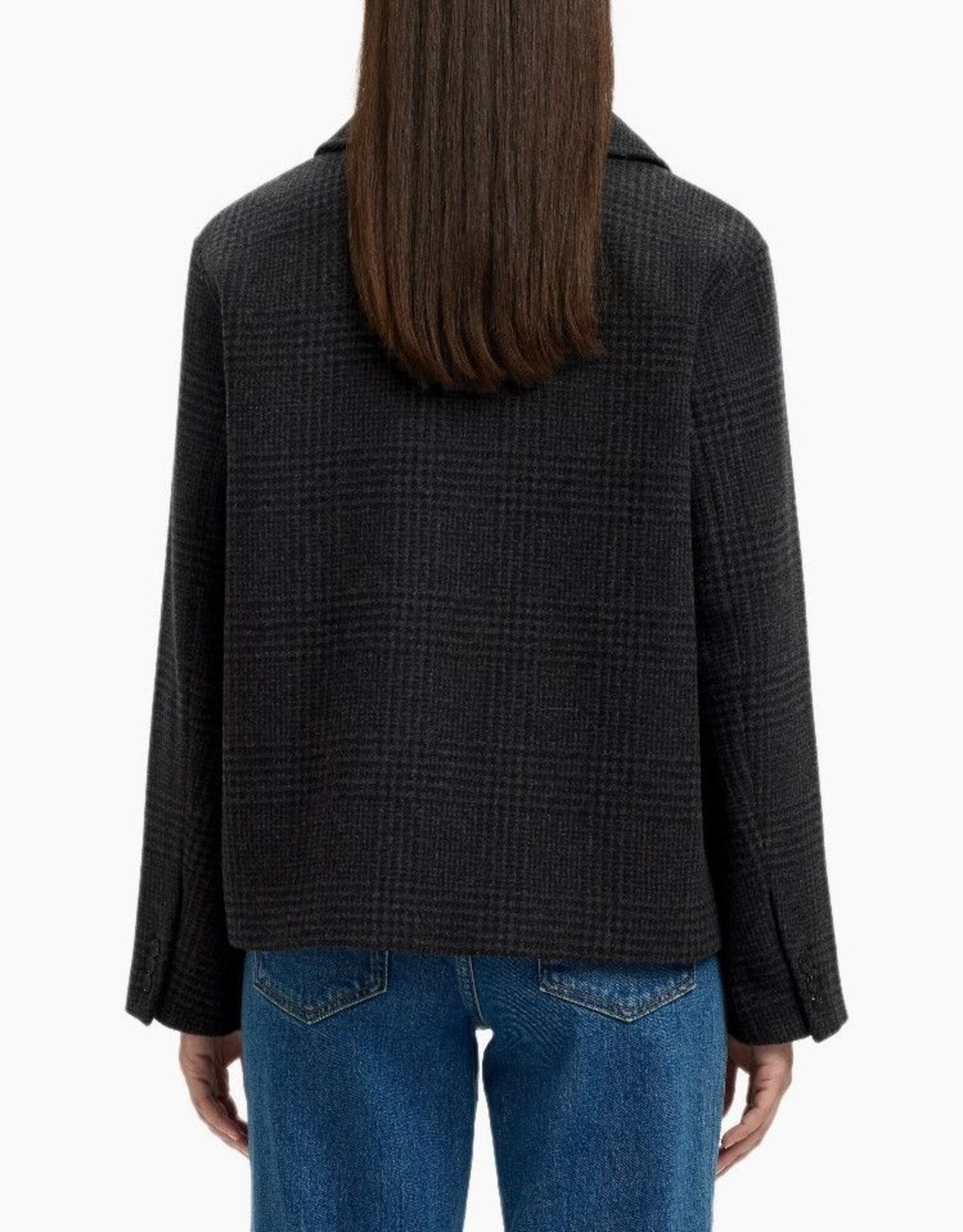 Selected Femme SELECTED FEMME ALMA PATTERN WOOL JACKET - BLACK