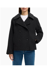 Selected Femme SELECTED FEMME ALMA PATTERN WOOL JACKET - BLACK