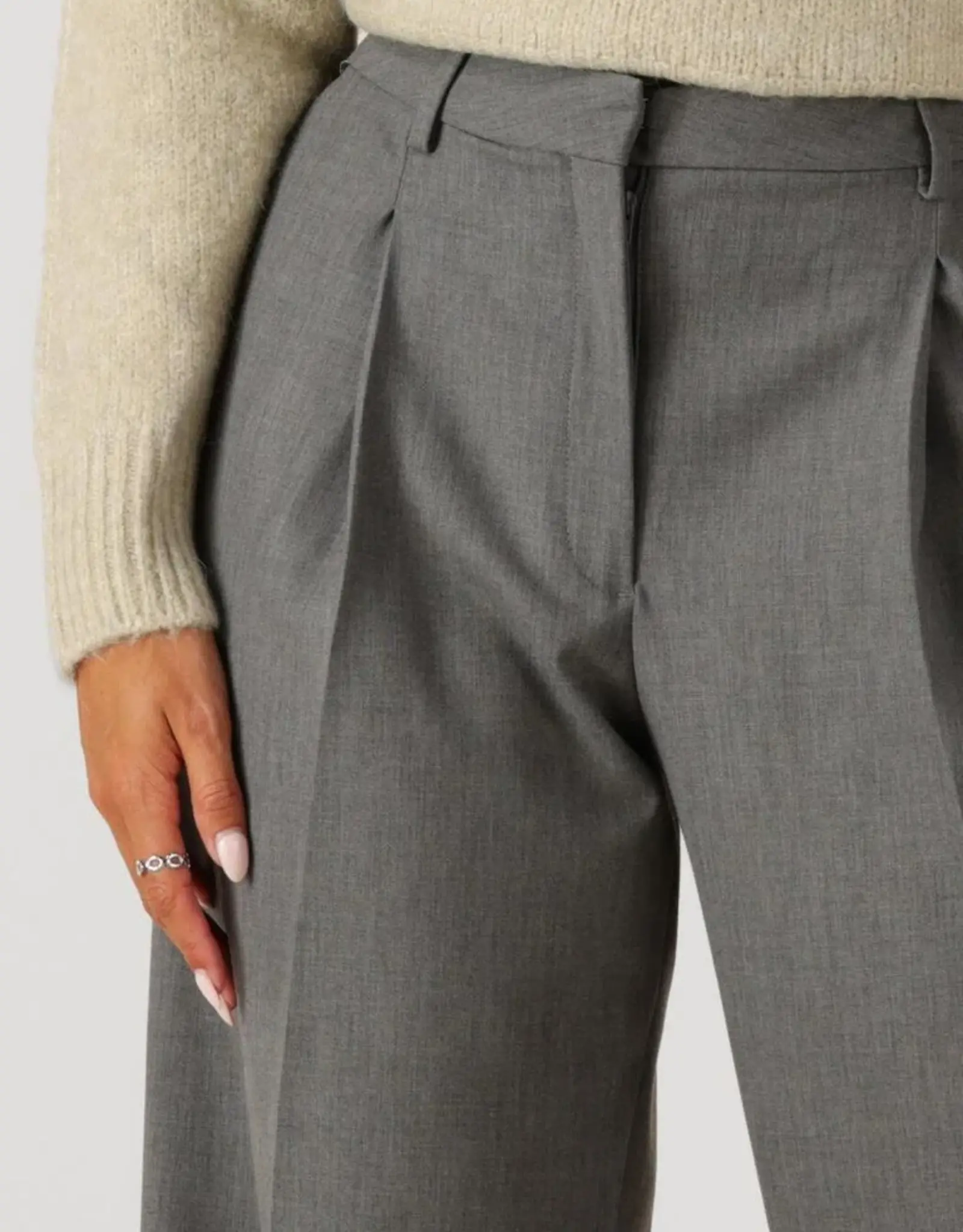 Selected Femme SELECTED FEMME RITA PANTS - MEDIUM GREY