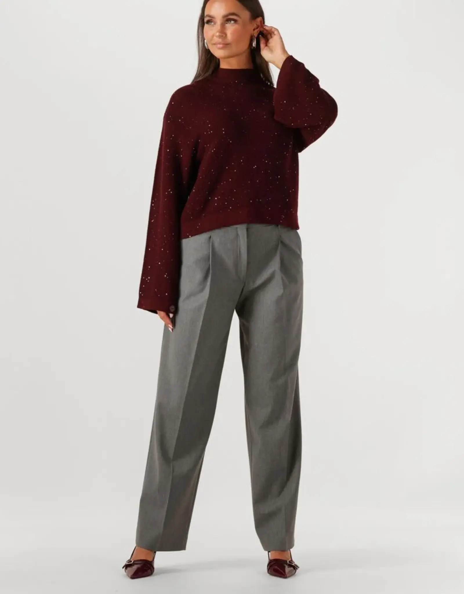 Selected Femme SELECTED FEMME RITA PANTS - MEDIUM GREY