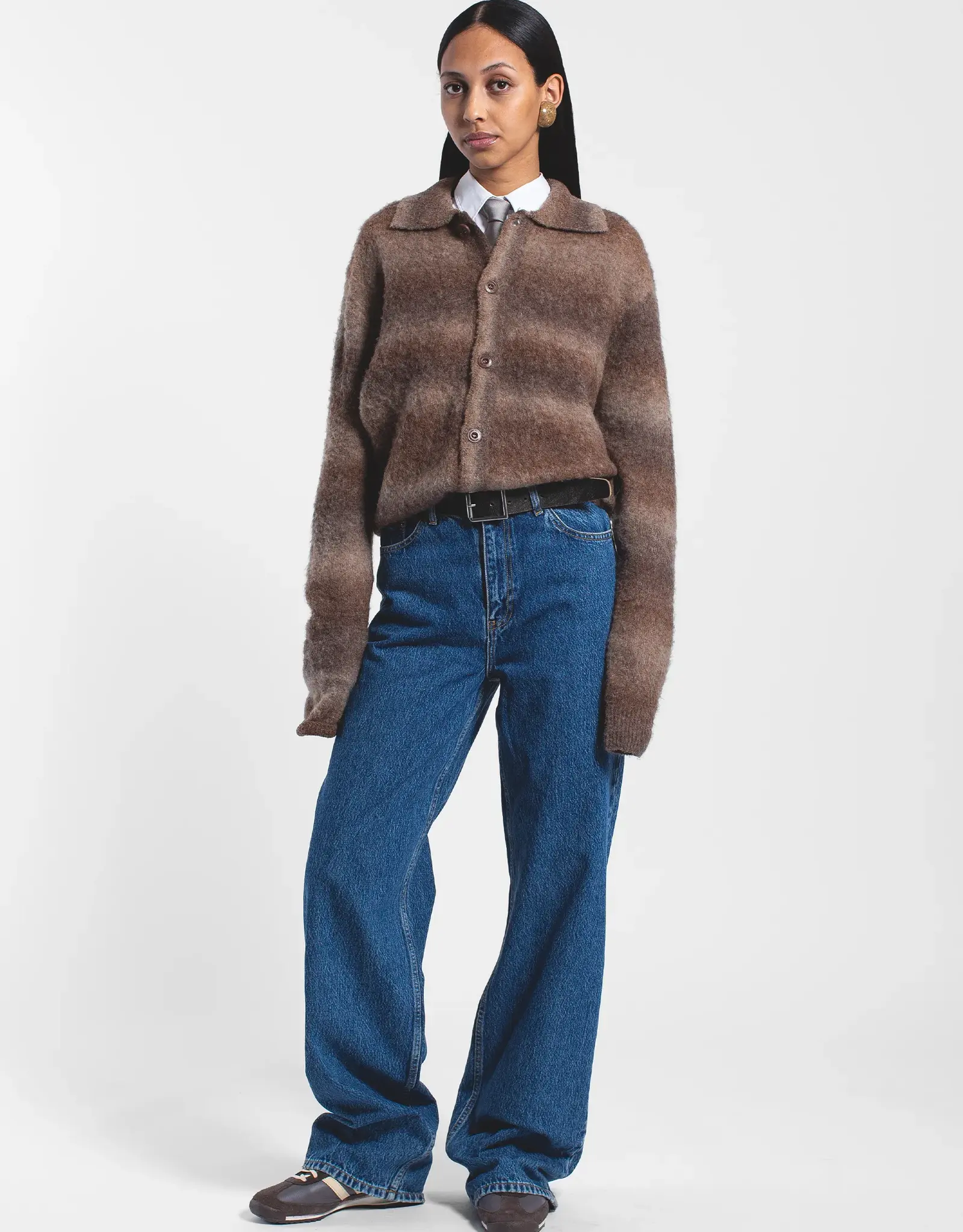 DR DENIM QUILLION SWEATER - FADE BROWN