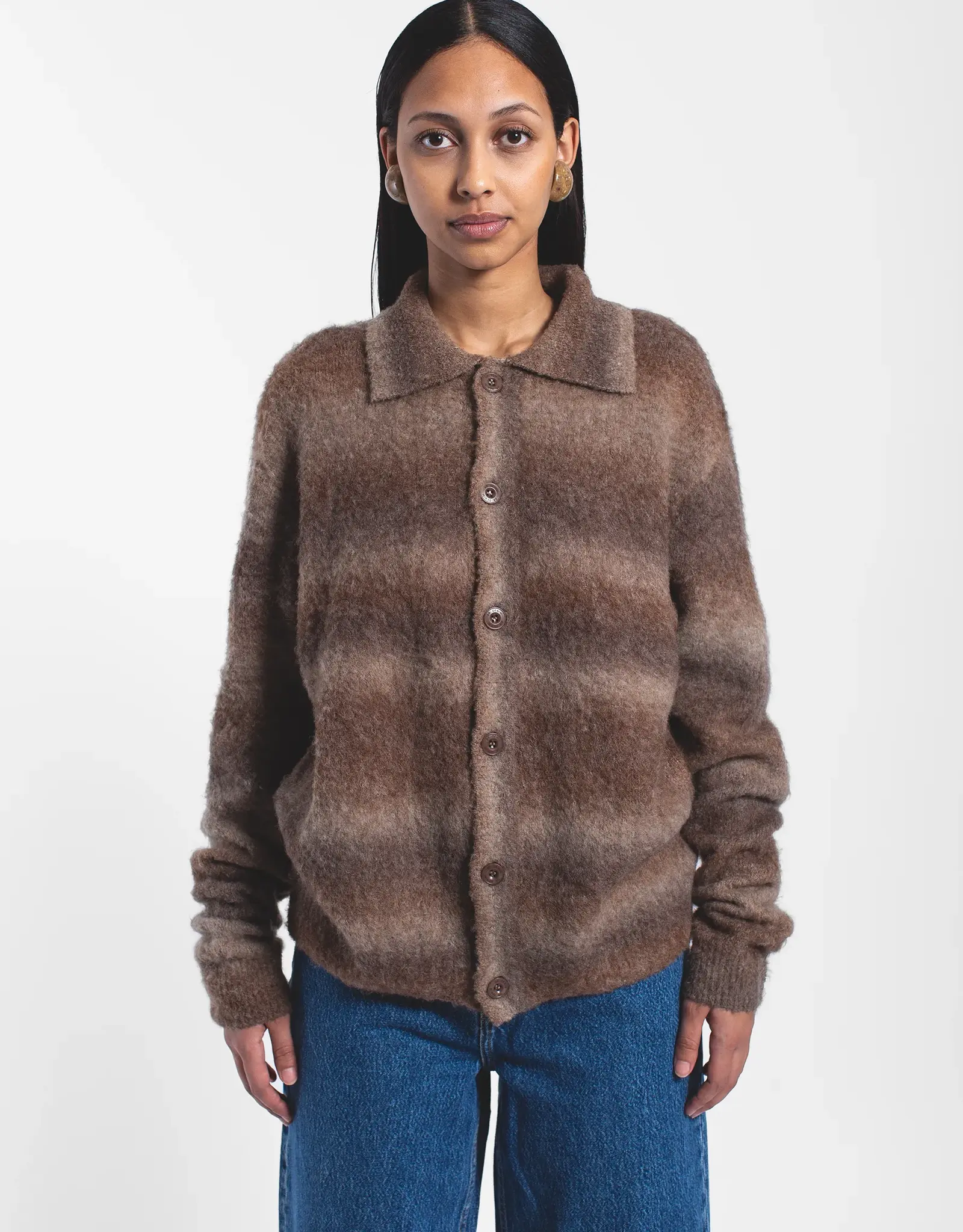 DR DENIM QUILLION SWEATER - FADE BROWN