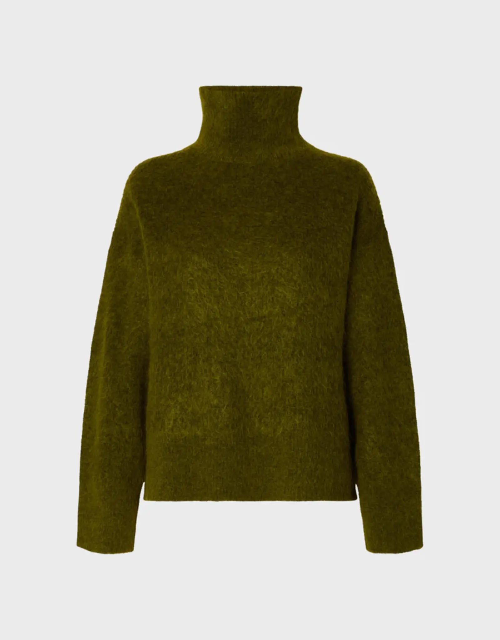 Selected Femme SELECTED FEMME MOHAIR HIGH NECK KNIT - AVOCADO