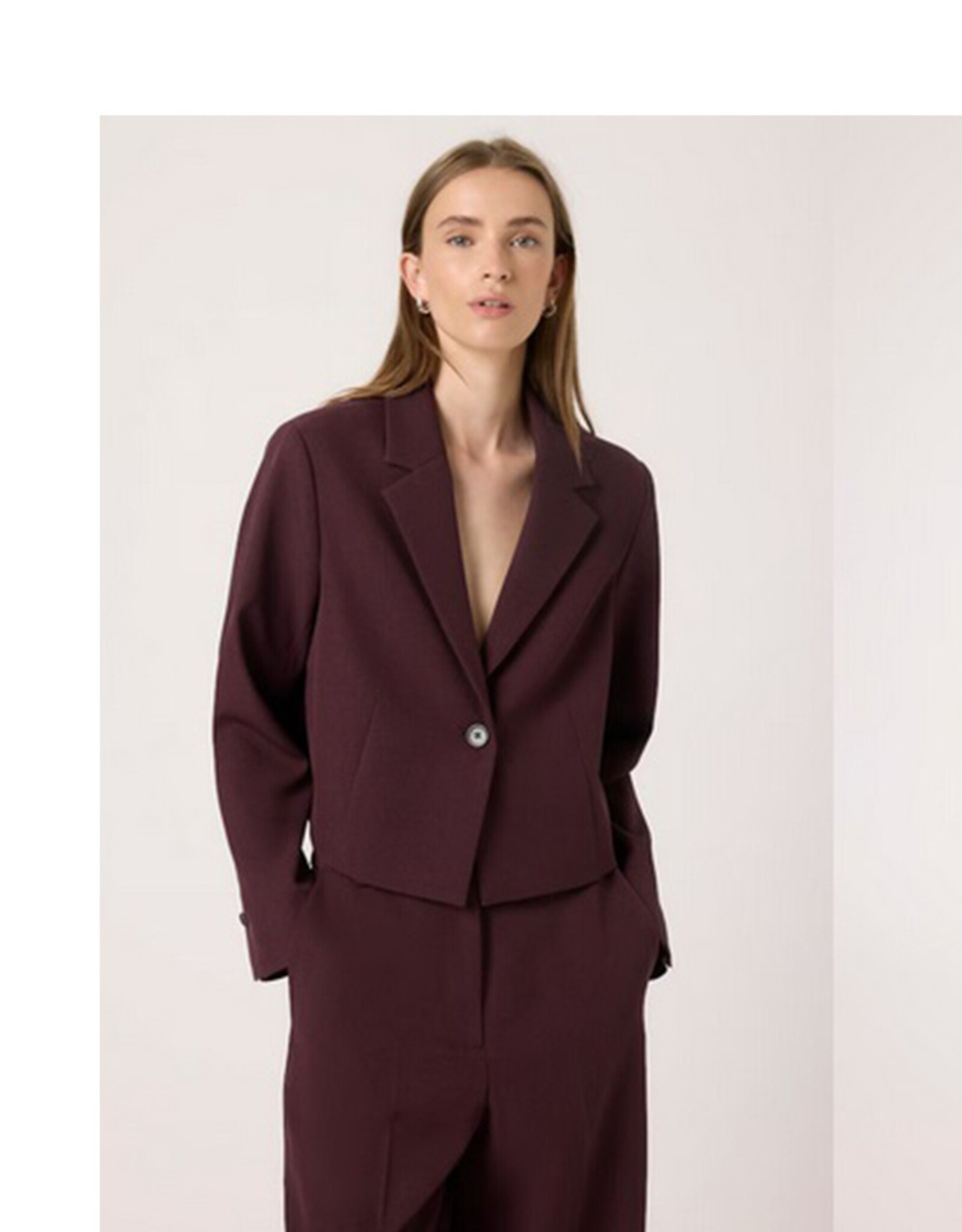 Soaked in Luxury SOAKED IN LUXURY LILU CROPPED BLAZER - WINETASTING